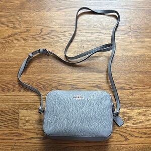 Coach Light Gray Leather Crossbody Bag